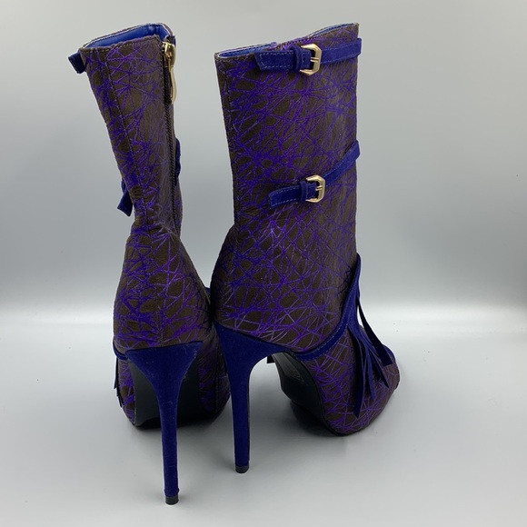 Tall high heel peep toe booties - Picture 3 of 5